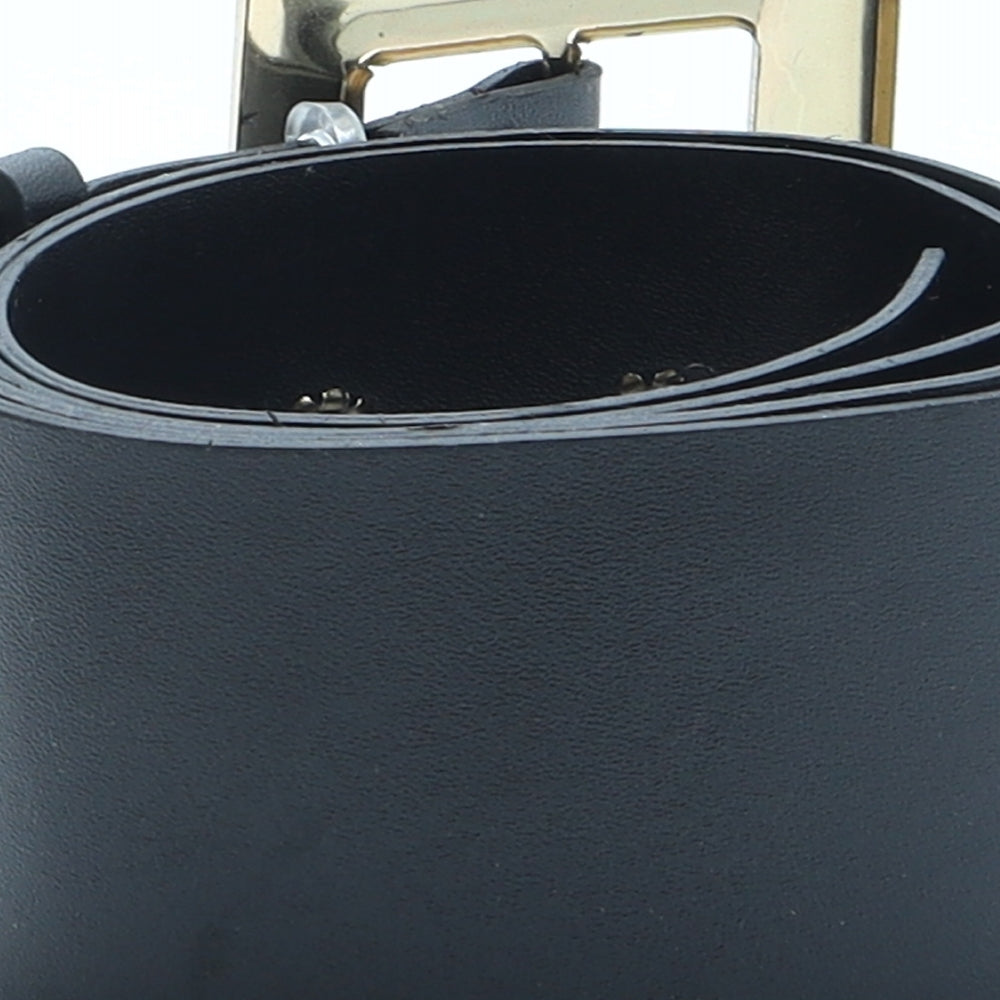 Preworn Womens Black Solid Polyurethane Basic Belt Belt One Size