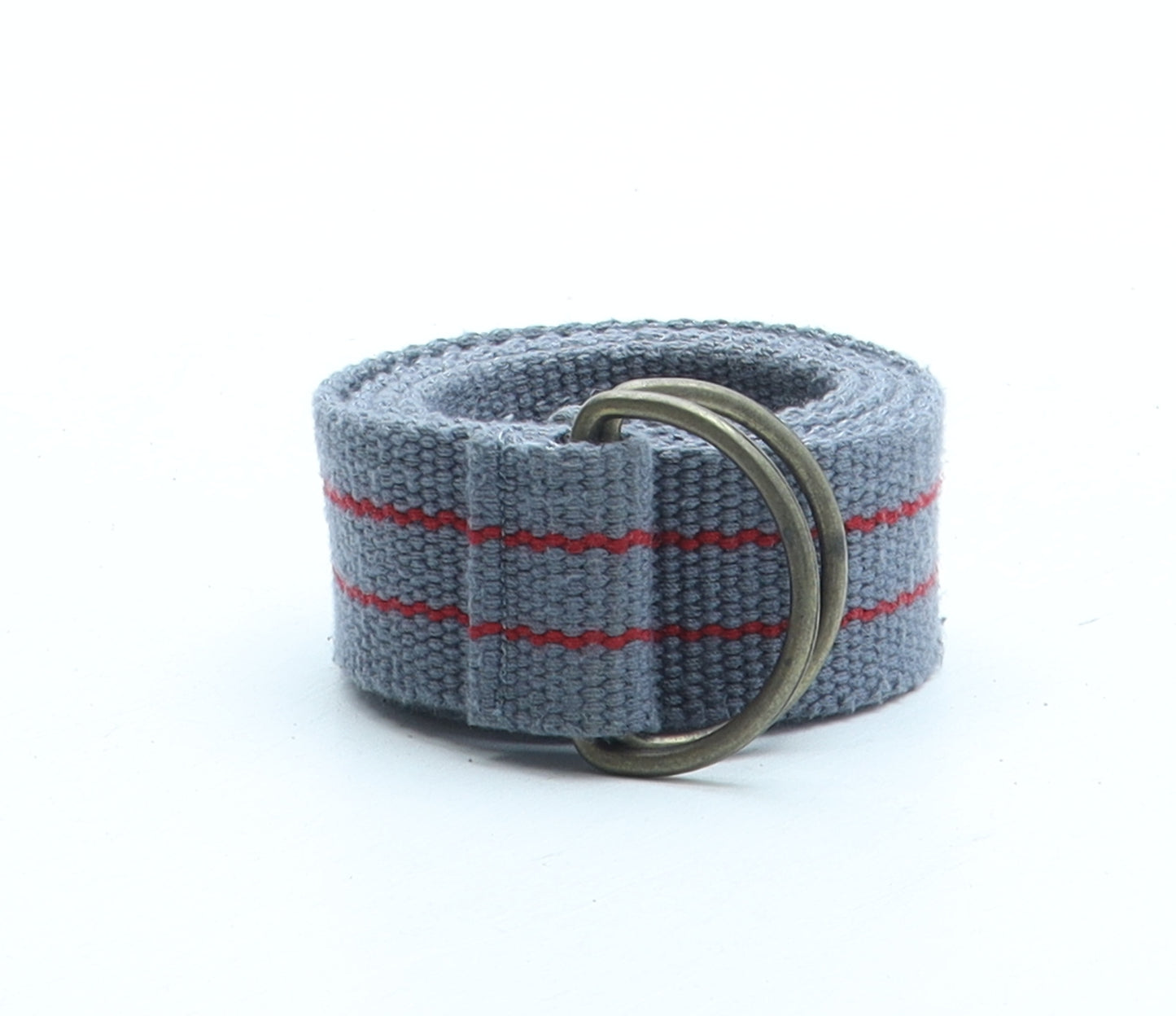 Preworn Mens Grey Striped Polyester Braided/Woven Belt Belt Size S