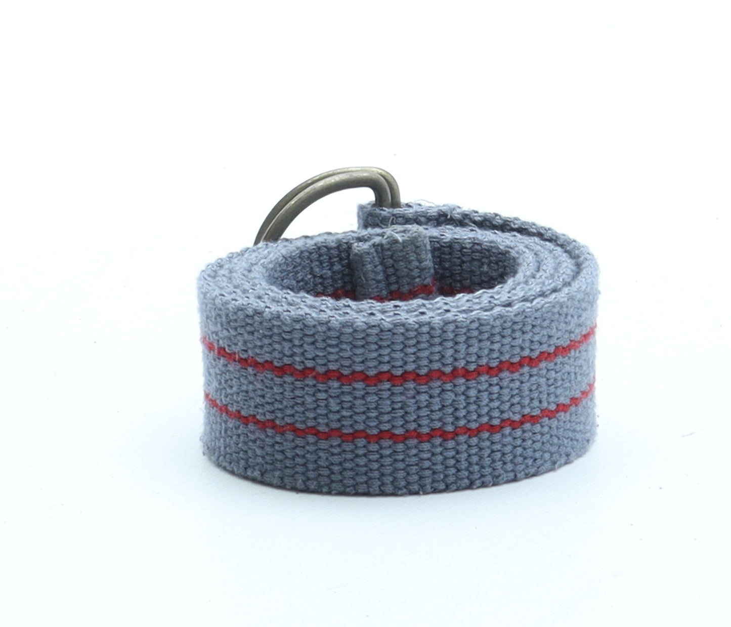 Preworn Mens Grey Striped Polyester Braided/Woven Belt Belt Size S