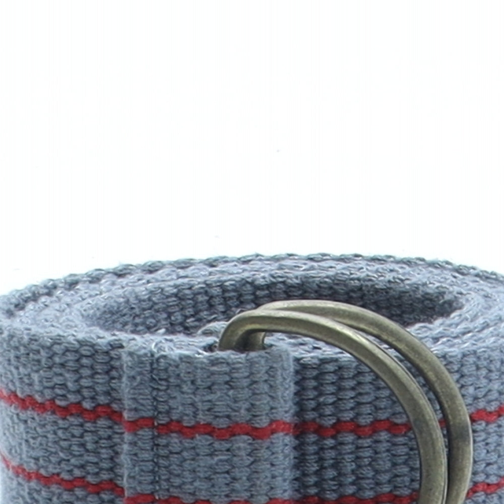 Preworn Mens Grey Striped Polyester Braided/Woven Belt Belt Size S
