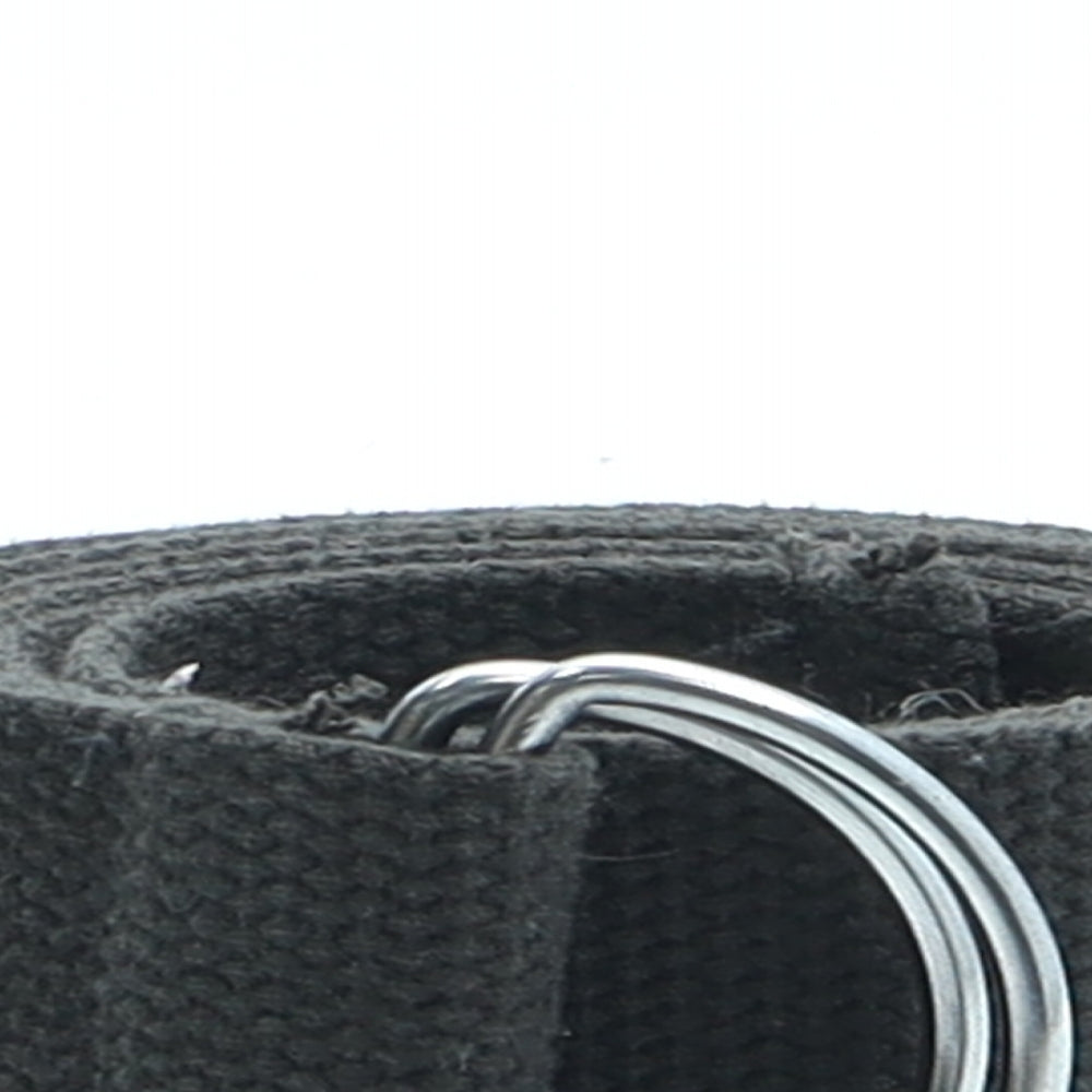 Preworn Mens Black Solid Polyester Braided/Woven Belt Belt One Size