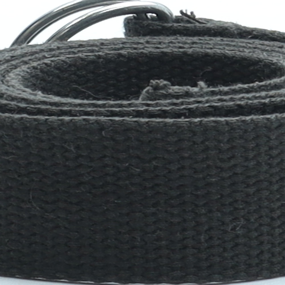Preworn Mens Black Solid Polyester Braided/Woven Belt Belt One Size