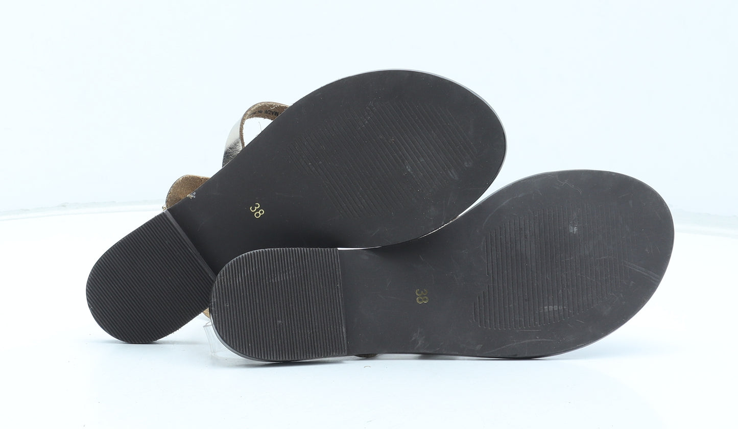NEXT Womens Brown Leather Thong Sandal UK