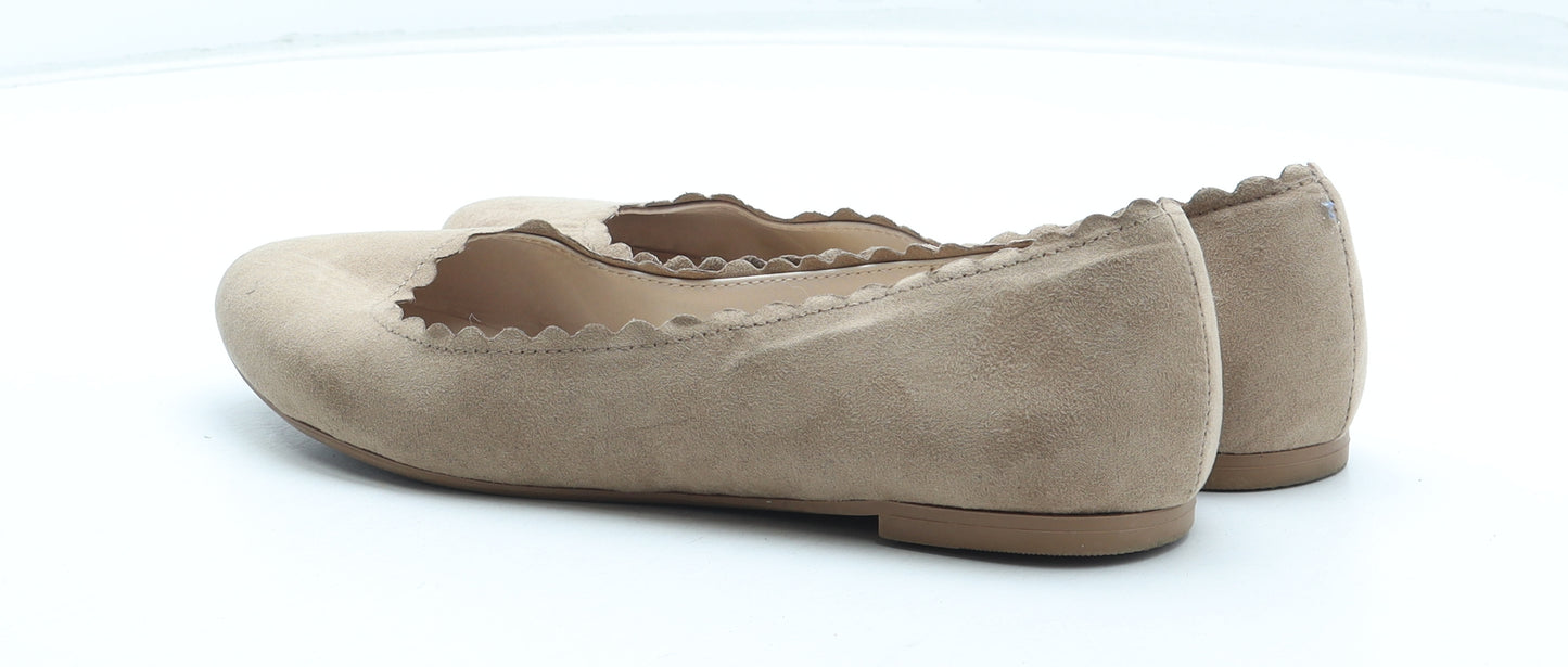 H&M Womens Beige Polyurethane Ballet Flat UK