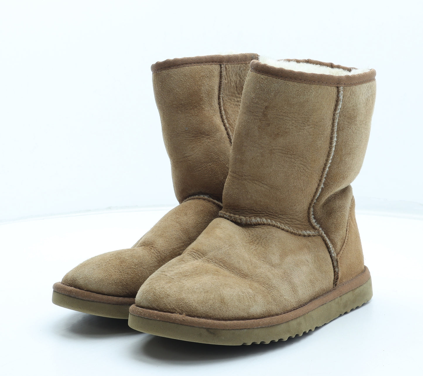 UGG Womens Brown Leather Shearling Style Boot UK - Wide Fit