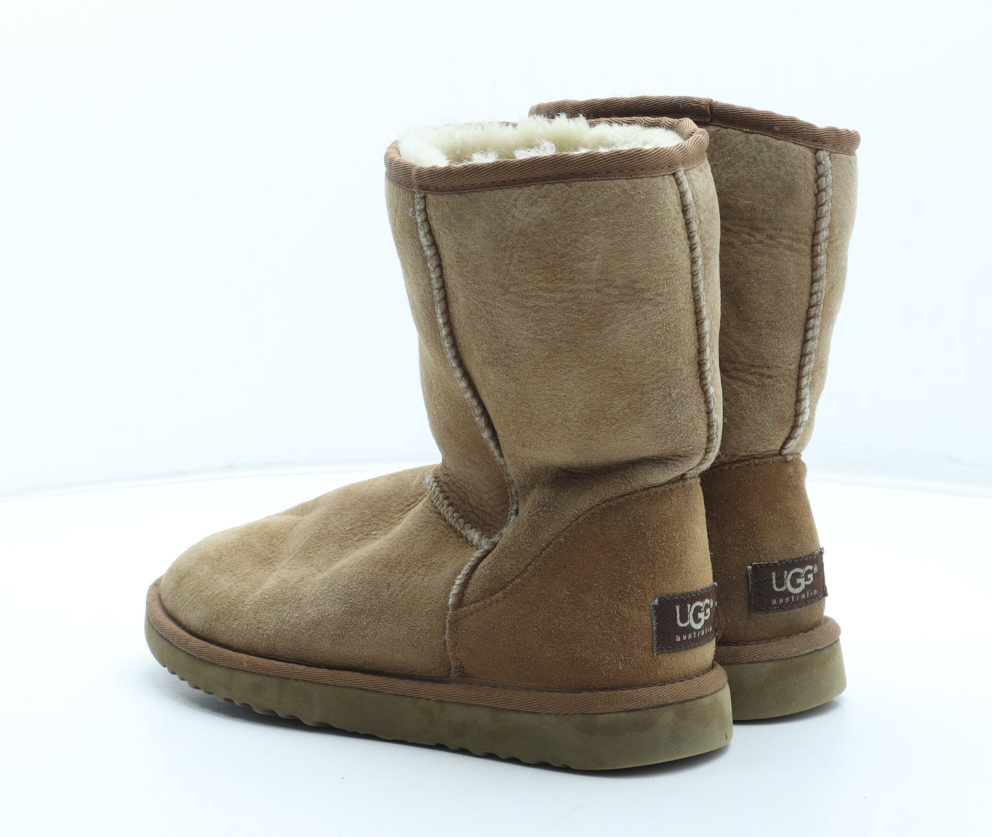 UGG Womens Brown Leather Shearling Style Boot UK - Wide Fit