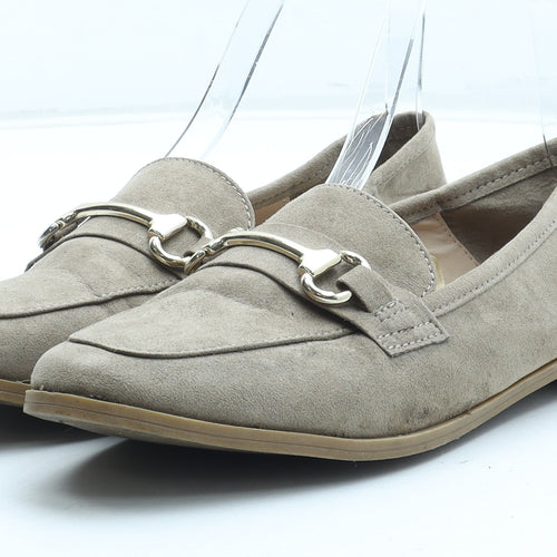 Primark Womens Beige Leather Loafer Flat UK