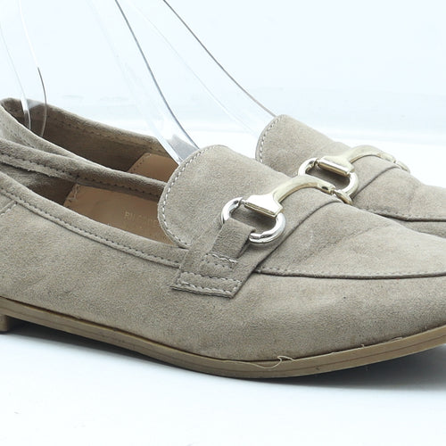 Primark Womens Beige Leather Loafer Flat UK