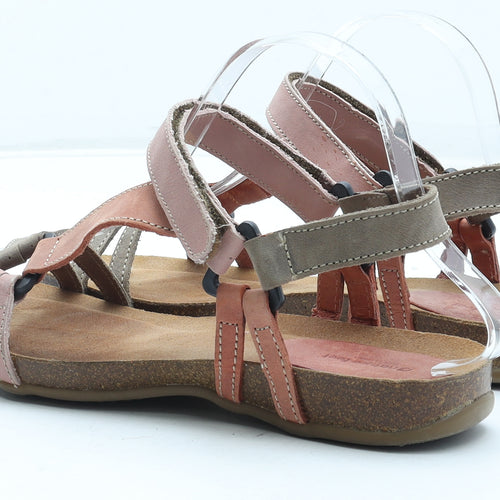 Nature Feet Womens Multicoloured Leather Strappy Sandal UK