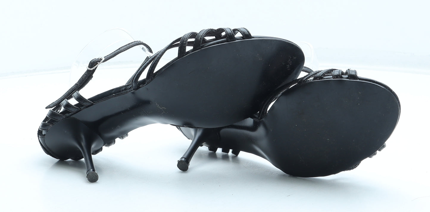 Wallis Womens Black Polyurethane Strappy Heel UK