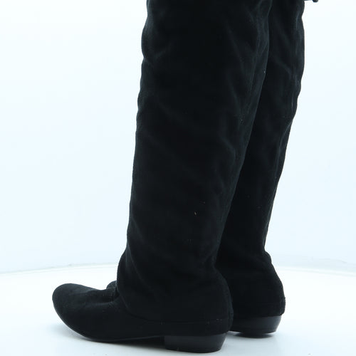Preworn Womens Black Polyester Bootie Boot UK