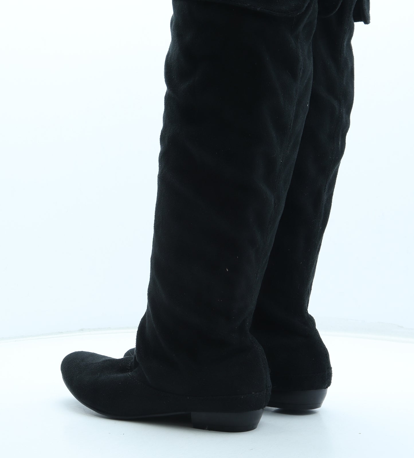 Preworn Womens Black Polyester Bootie Boot UK