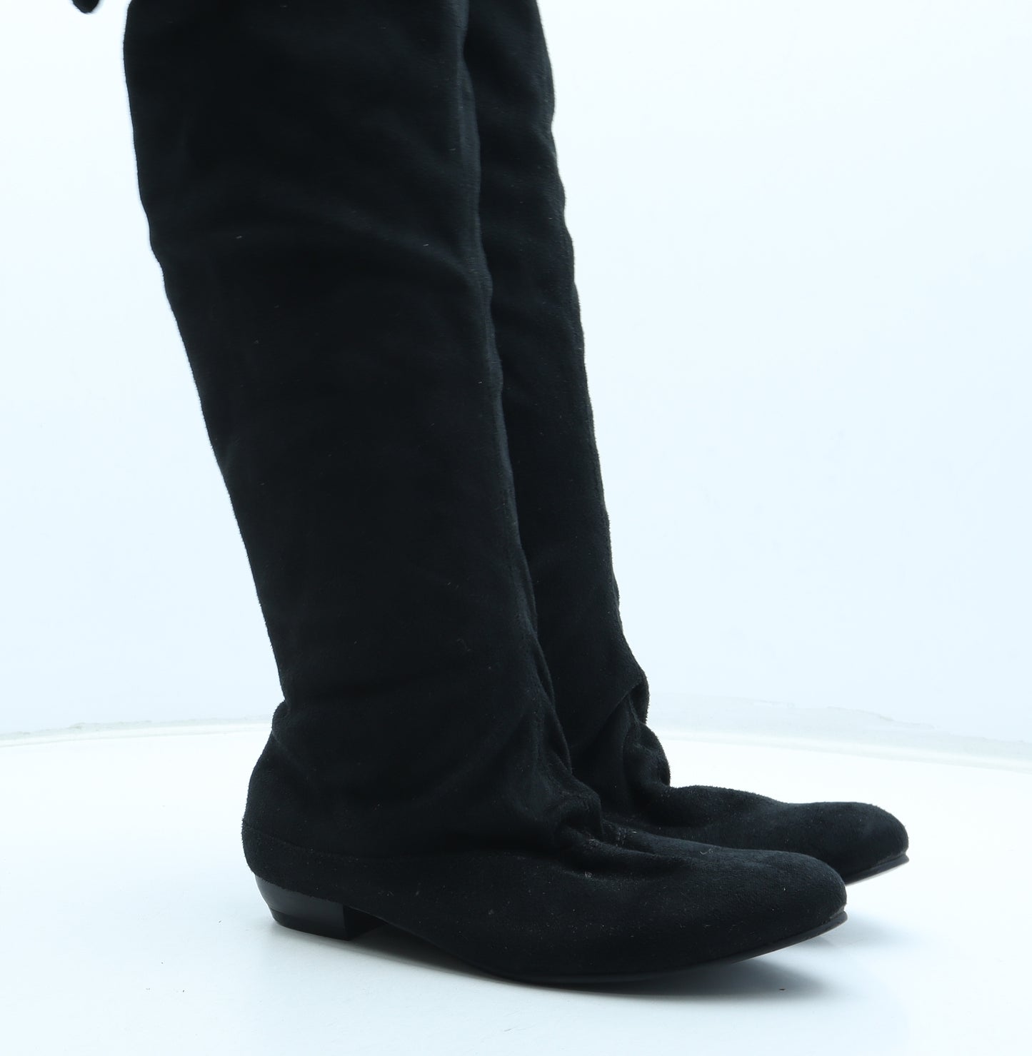 Preworn Womens Black Polyester Bootie Boot UK