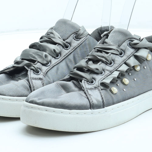 Maylie Womens Silver Polyester Trainer UK