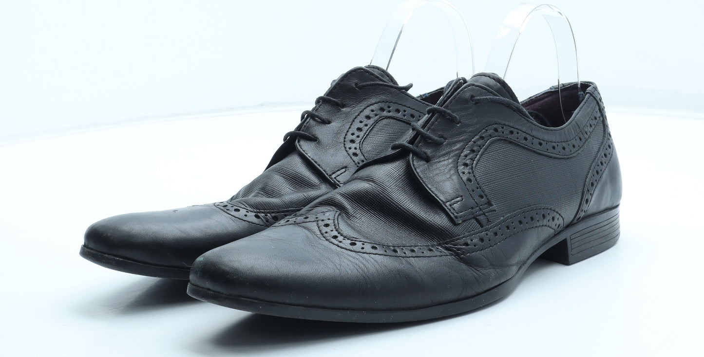 Taylor & Wright Mens Black Leather Brogue Dress UK 10