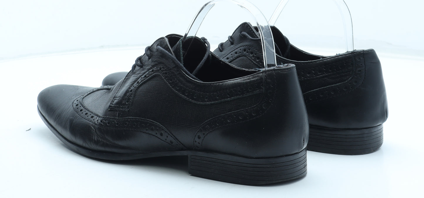 Taylor & Wright Mens Black Leather Brogue Dress UK 10