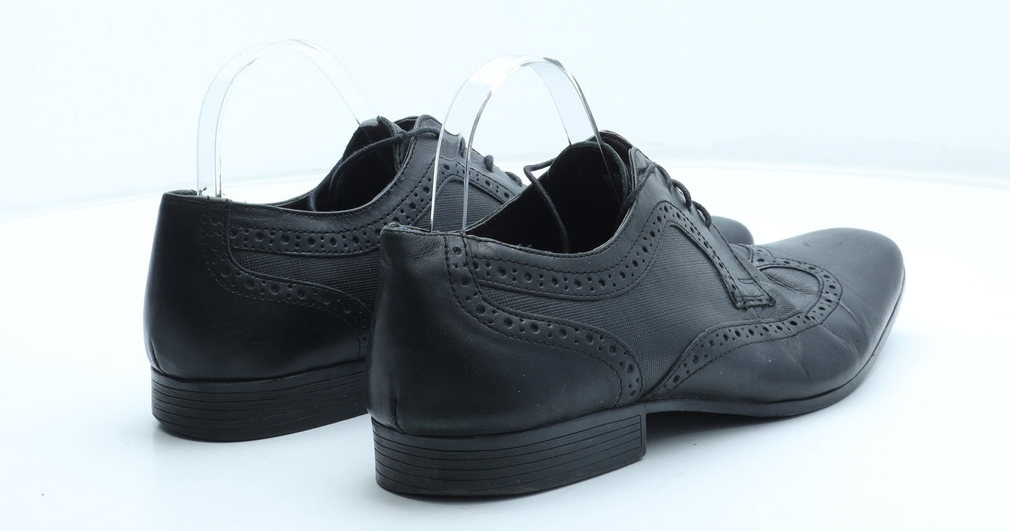 Taylor & Wright Mens Black Leather Brogue Dress UK 10