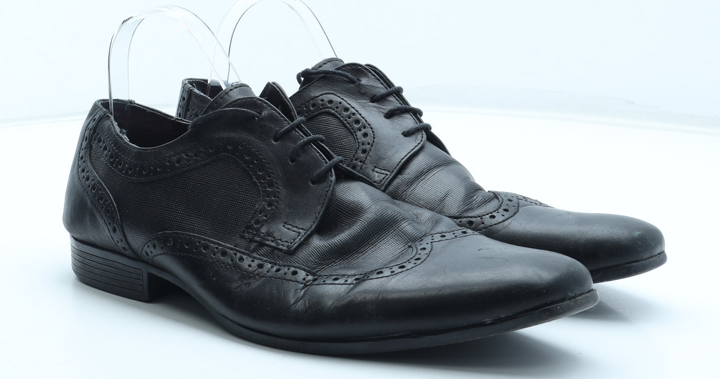 Taylor & Wright Mens Black Leather Brogue Dress UK 10