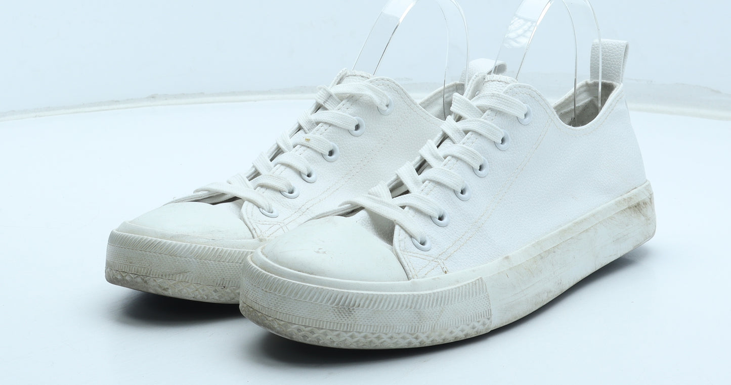 Primark Mens White Polyurethane Trainer UK 8