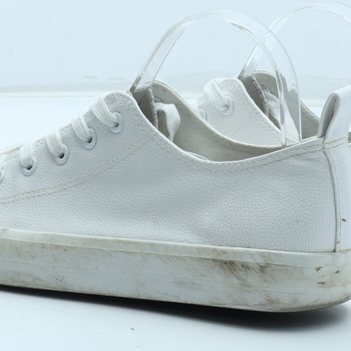 Primark Mens White Polyurethane Trainer UK 8