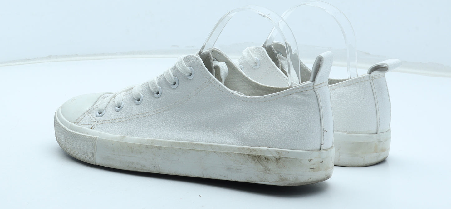 Primark Mens White Polyurethane Trainer UK 8
