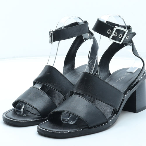 NEXT Womens Black Polyurethane Strappy Heel UK