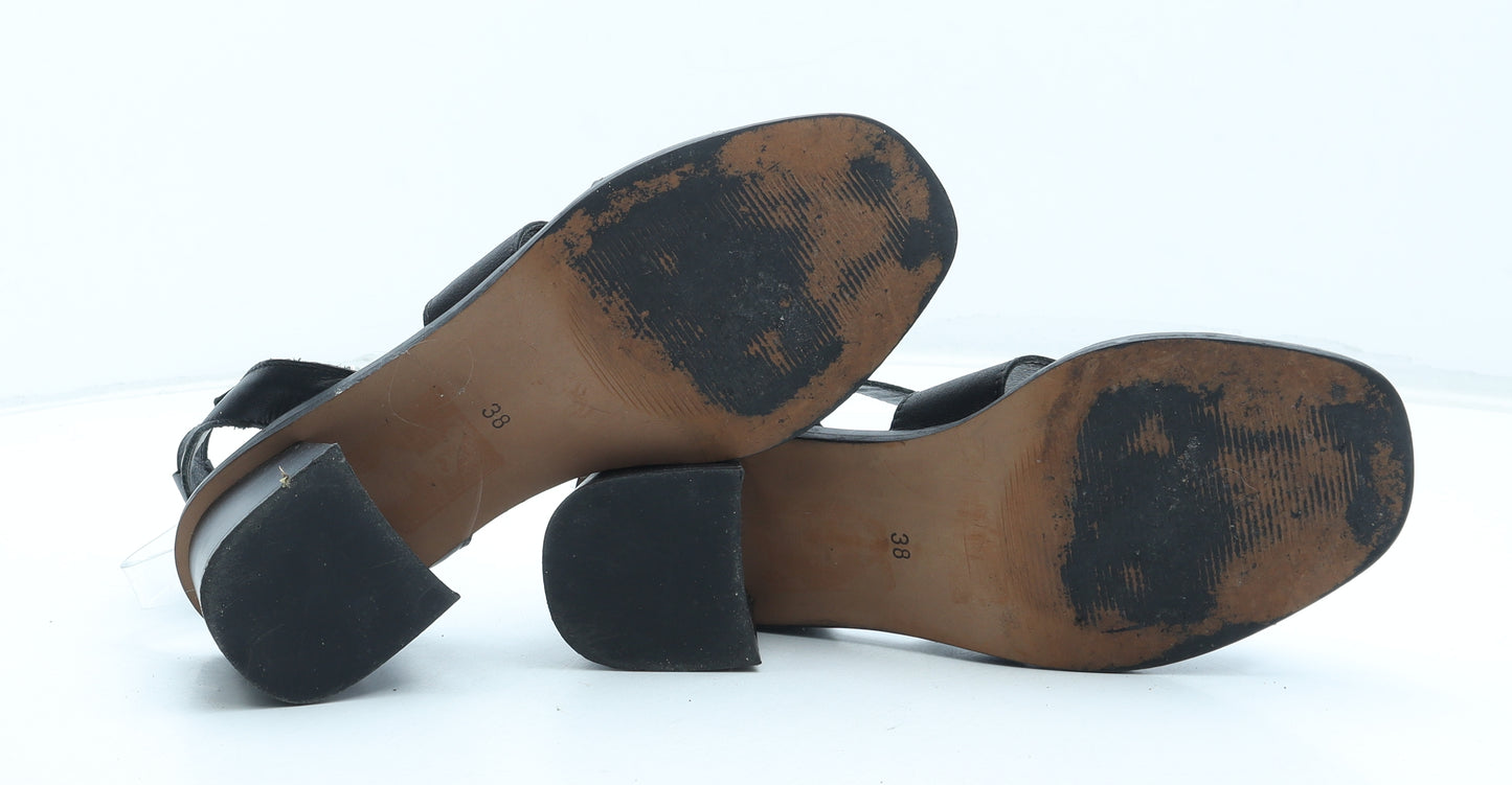 NEXT Womens Black Polyurethane Strappy Heel UK