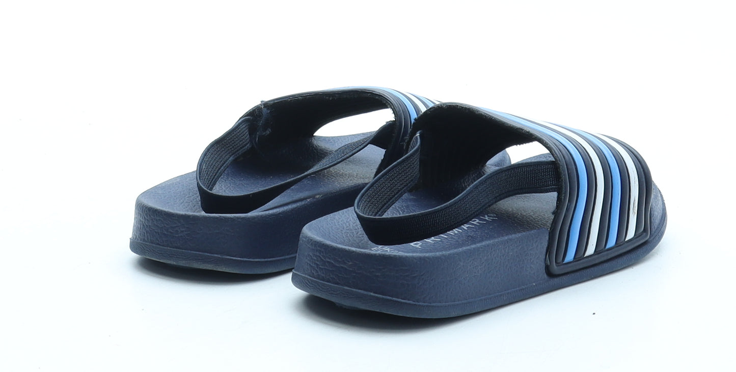 Primark Boys Blue Striped Rubber Slip On Sandal UK 6