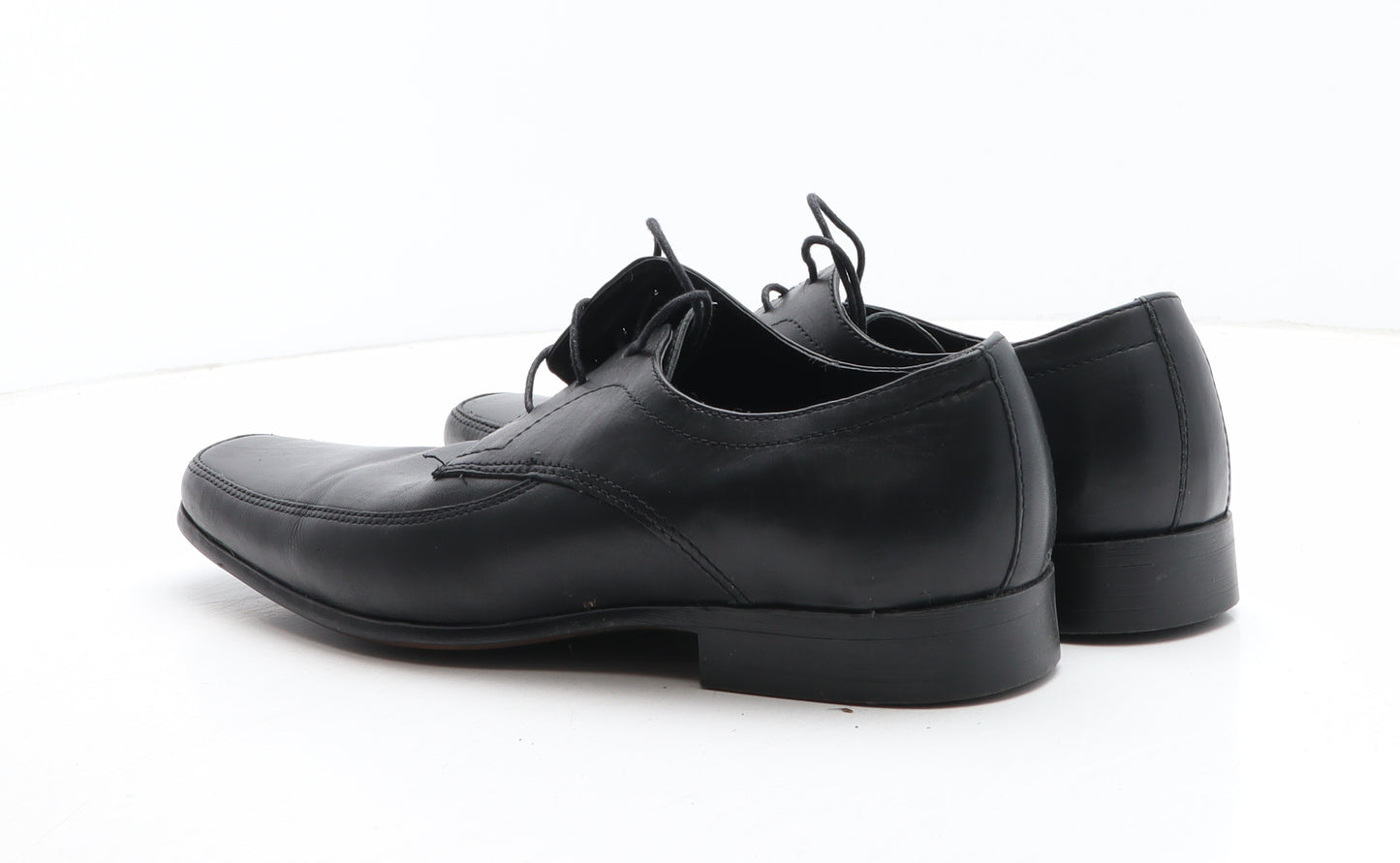 George Mens Black Leather Oxford Dress UK 8
