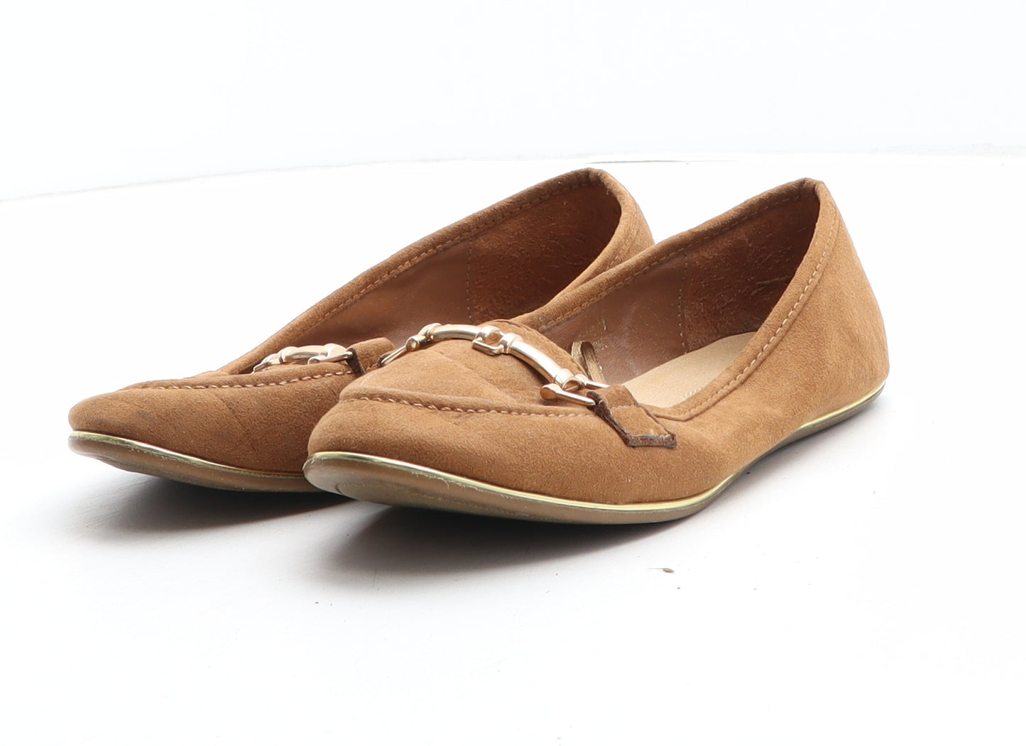 Atmosphere Womens Brown Synthetic Flat UK