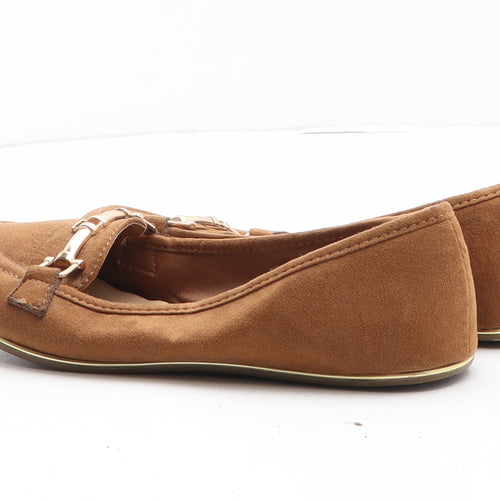 Atmosphere Womens Brown Synthetic Flat UK