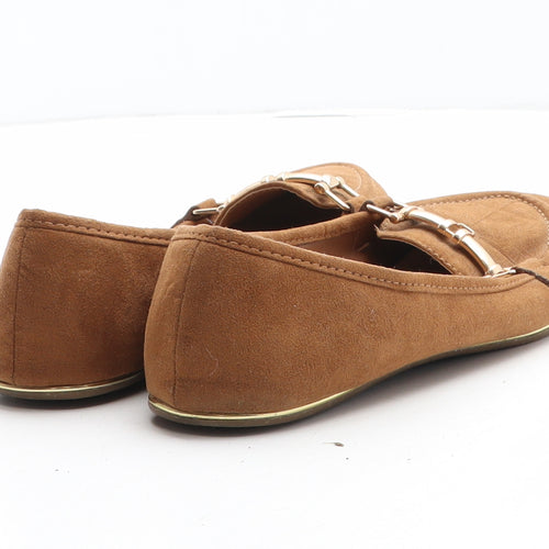 Atmosphere Womens Brown Synthetic Flat UK