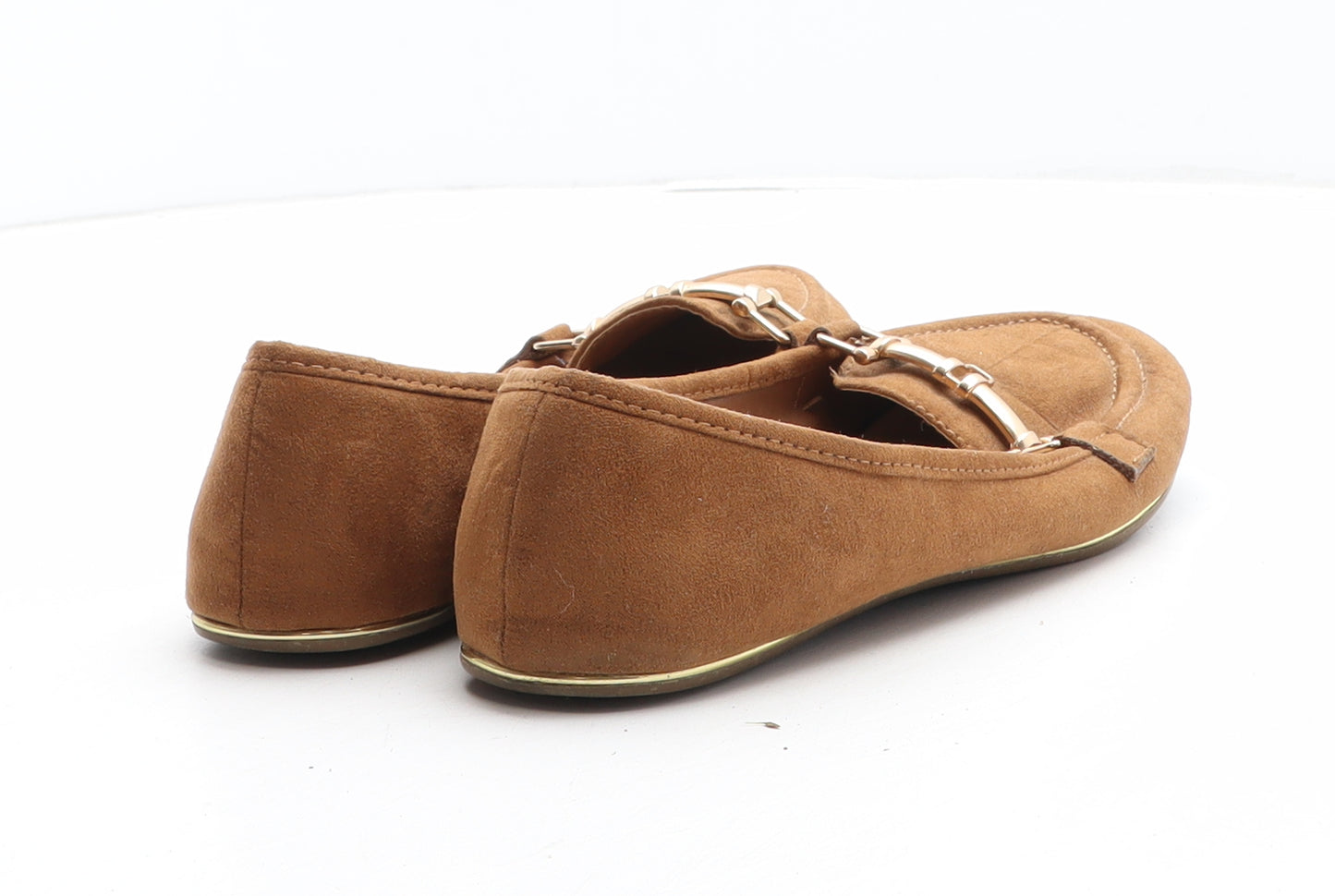 Atmosphere Womens Brown Synthetic Flat UK