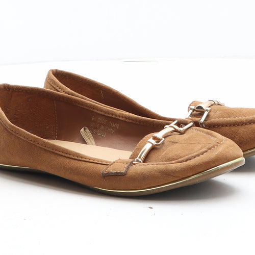 Atmosphere Womens Brown Synthetic Flat UK