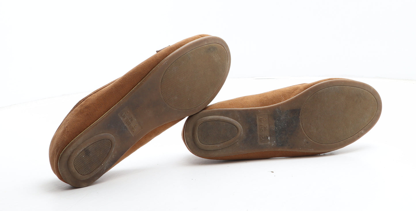 Atmosphere Womens Brown Synthetic Flat UK
