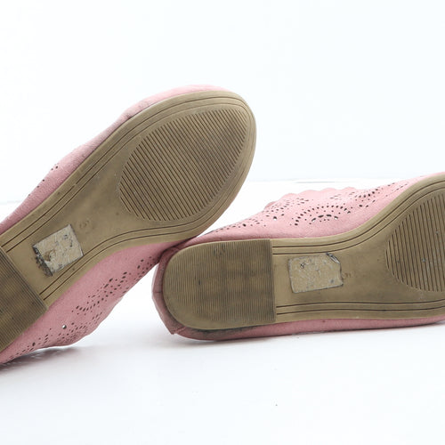 Preworn Womens Pink Geometric Synthetic Ballet Flat UK