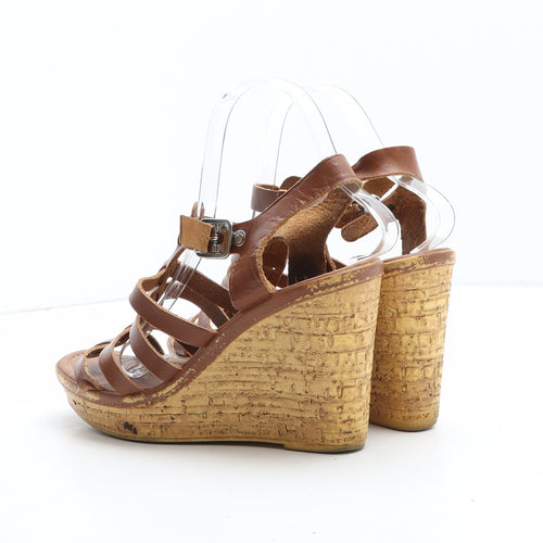 Preworn Womens Brown Synthetic Slingback Heel UK