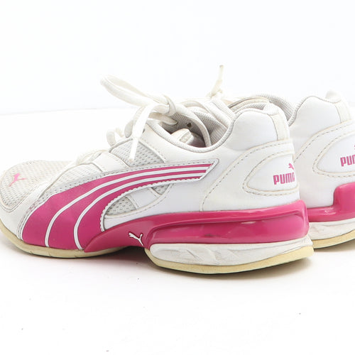 PUMA Girls White Synthetic Trainer UK 1