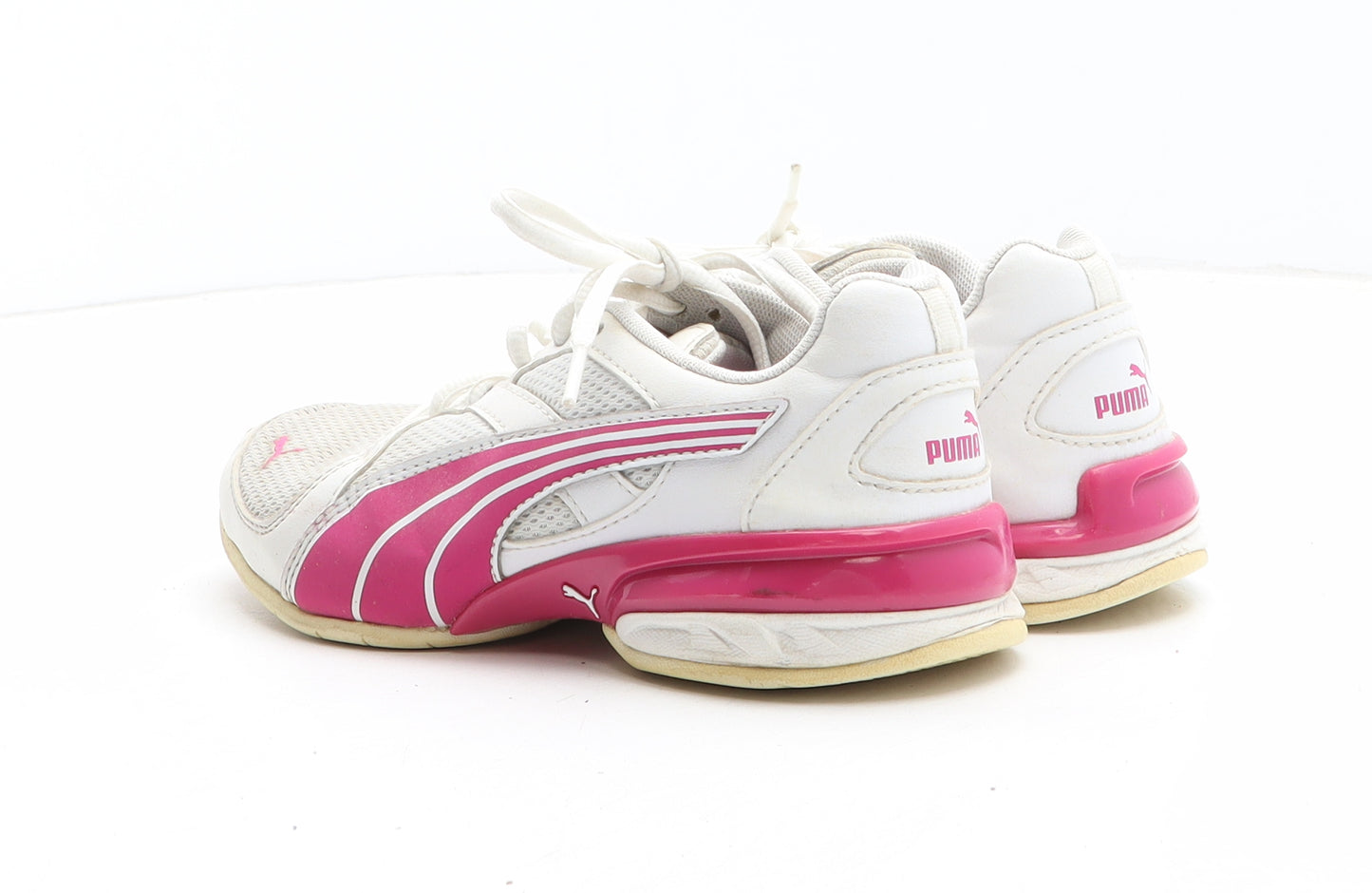 PUMA Girls White Synthetic Trainer UK 1