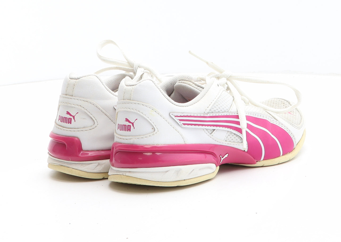 PUMA Girls White Synthetic Trainer UK 1