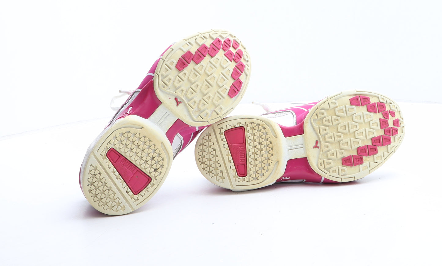 PUMA Girls White Synthetic Trainer UK 1