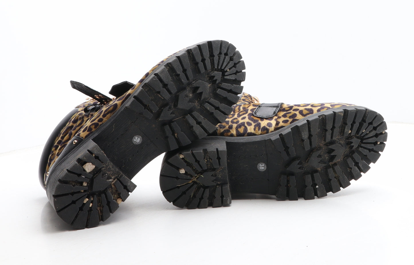 Vera Moda Womens Brown Animal Print Synthetic Biker Boot UK - Leopard Pattern