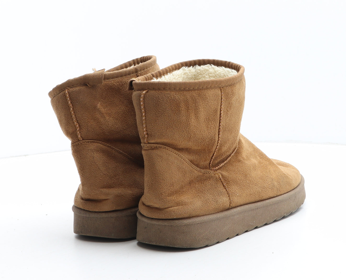 Be You Womens Brown Synthetic Shearling Style Boot UK