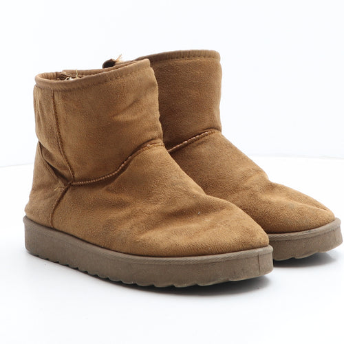 Be You Womens Brown Synthetic Shearling Style Boot UK