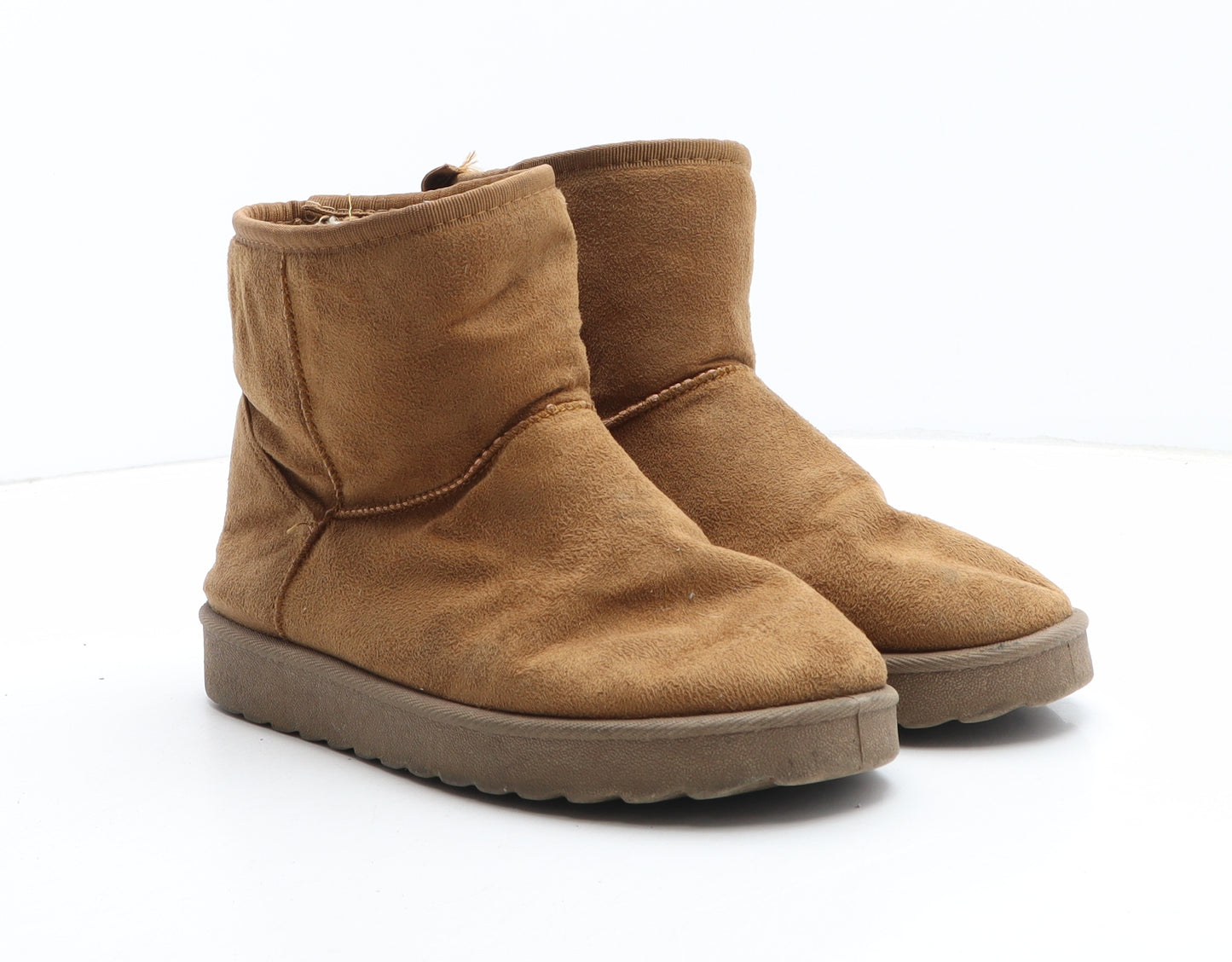 Be You Womens Brown Synthetic Shearling Style Boot UK