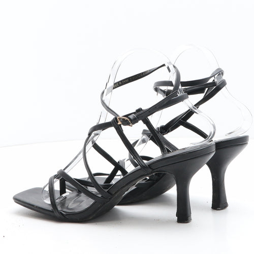 Primark Womens Black Synthetic Strappy Heel UK