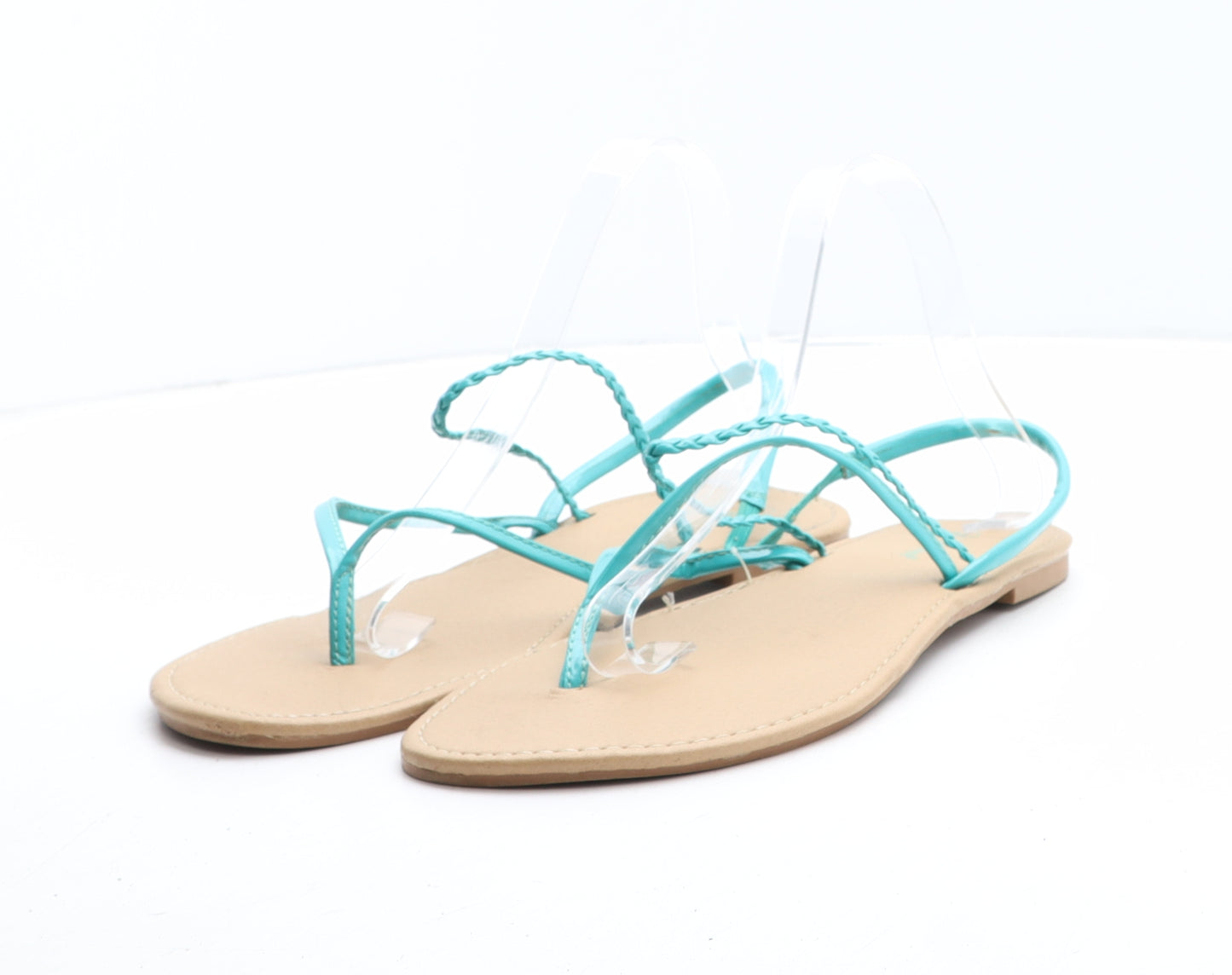 Atmosphere Womens Green Synthetic Thong Sandal UK