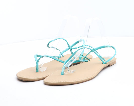 Atmosphere Womens Green Synthetic Thong Sandal UK