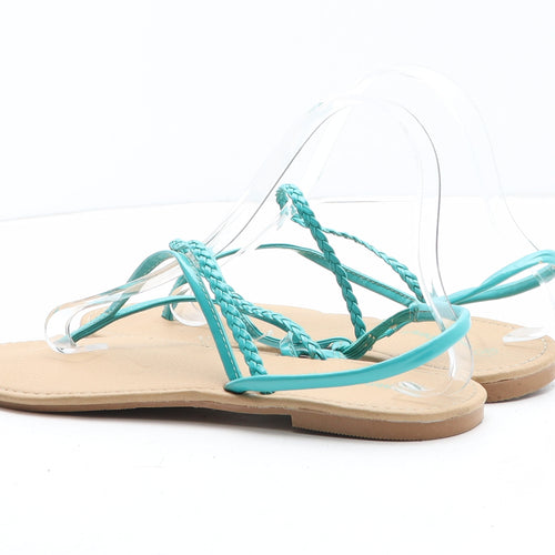 Atmosphere Womens Green Synthetic Thong Sandal UK
