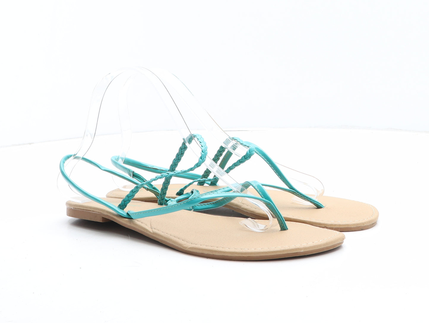 Atmosphere Womens Green Synthetic Thong Sandal UK